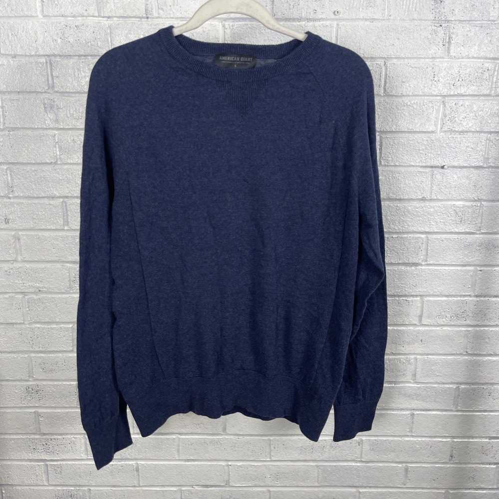 American Giant Wool Blend Crewneck‎ Sweater Mens S Navy Blue Minimalist Preppy